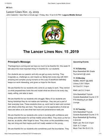 The Lancer Lines Nov. 15 ,2019 - SLCUSD