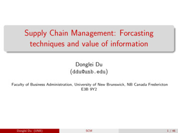 Supply Chain Management: Forcasting Techniques And . - UNB
