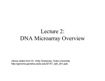Lecture 2: DNA Microarray Overview