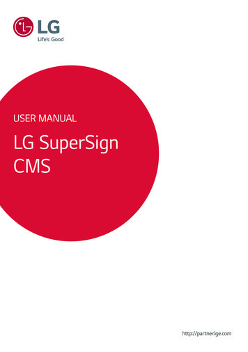 USER MANUAL LG SuperSign CMS