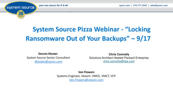 System Source Pizza Webinar - “Locking Ransomware Out Of .