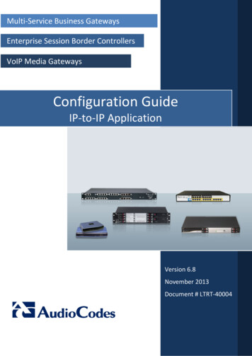 Configuration Guide - AudioCodes