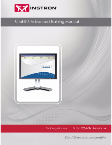 Bluehill 3 Advanced Training Manual - Union College