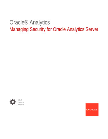 Managing Security For Oracle Analytics Server