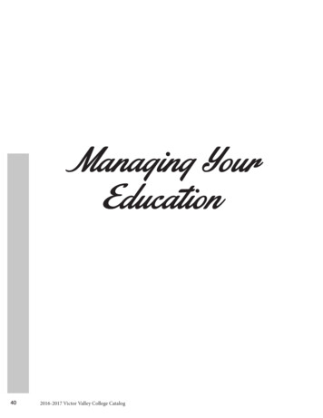 Managing Your Education Section From VVC Catalog