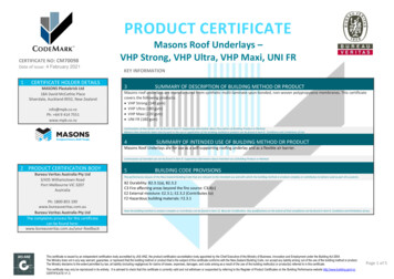 Masons Roof Underlays – VHP Strong, VHP Ultra, VHP Maxi .