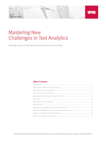 Mastering New Challenges In Text Analytics