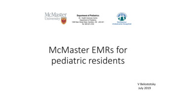 McMaster EMRs For Pediatric Residents