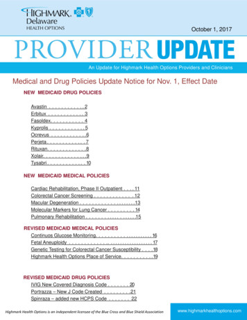 Medical And Drug Policies Update Notice For Nov. 1, Effect .