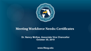 Meeting Workforce Needs: Certificates