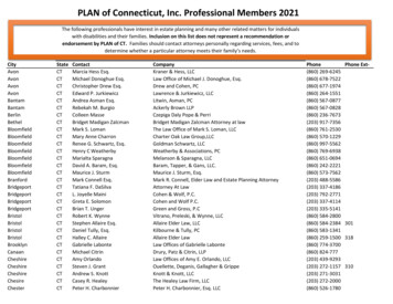 PLAN Of Connecticut, Inc. Professional Members 2021