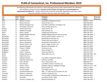 PLAN Of Connecticut, Inc. Professional Members 2019