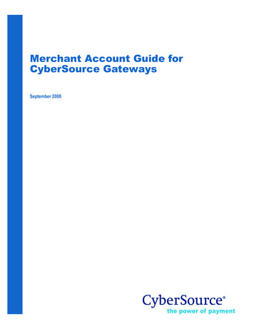 Merchant Account Guide For CyberSource Gateways