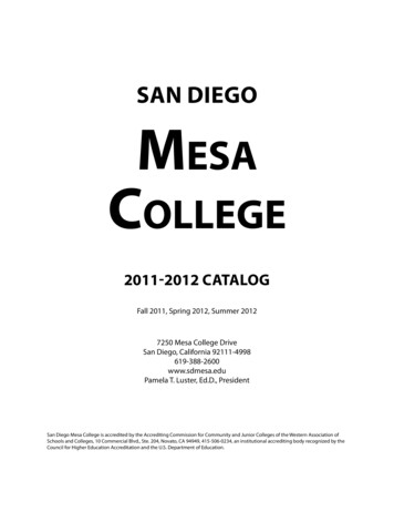 SAN DIEGO Mesa College - Studentweb.sdccd.edu