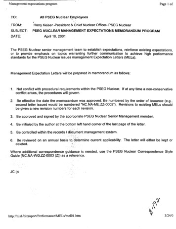 Memorandum From H. Keiser Of PSEG To All PSEG Nuclear .