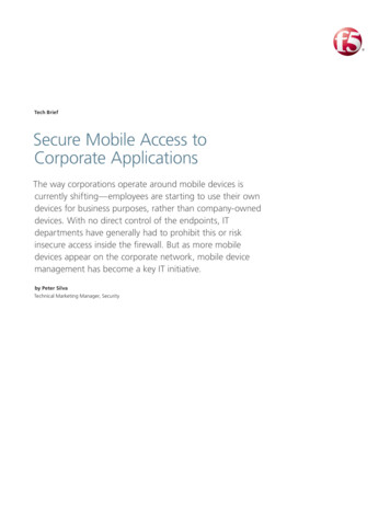 Secure Mobile Access To Corporate Applications
