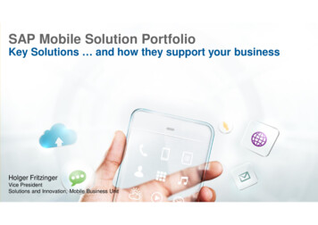 SAP Mobile Solution Portfolio