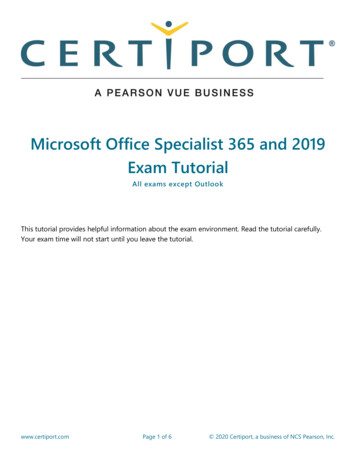 Microsoft Office Specialist 365 And 2019 Exam Tutorial