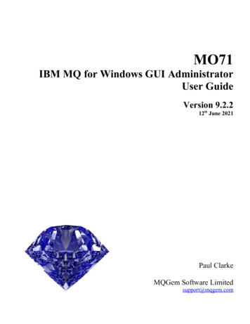 MO71: WebSphere MQ For Windows GUI Administrator