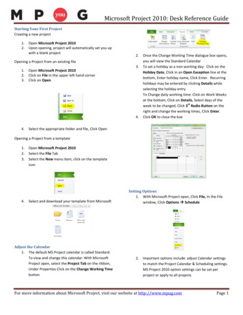 Microsoft Project 2010: Desk Reference Guide