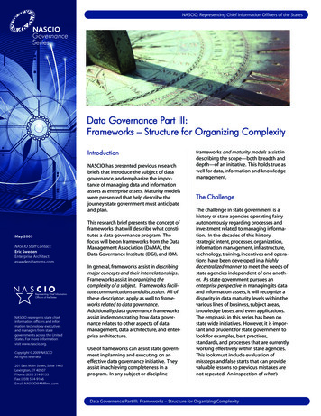Data Governance Part III: Frameworks – Structure For .