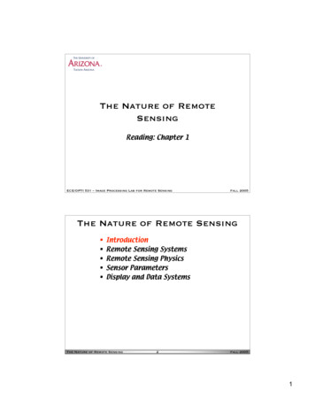 The Nature Of Remote Sensing - Engr.arizona.edu