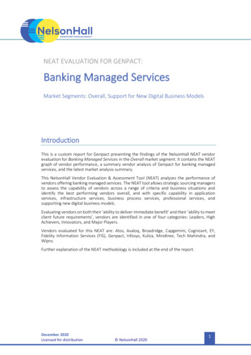 NEAT EVALUATION FOR GENPACT: Banking Managed Services
