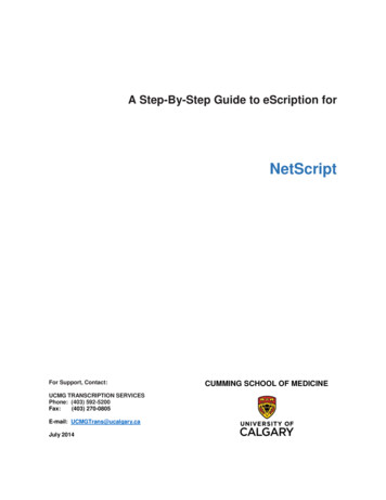 EScription Step-by-Step Guide - Cumming School Of Medicine