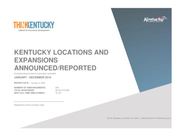 KENTUCKY LOCATIONS AND EXPANSIONS 