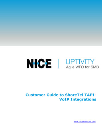 Customer Guide To ShoreTel TAPI-VoIP Integrations