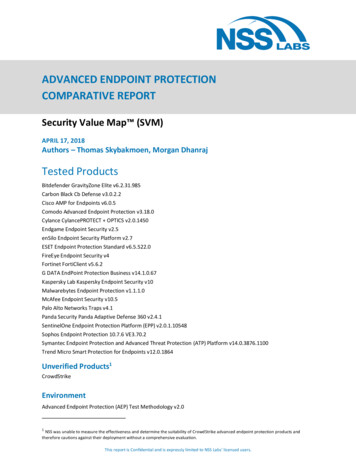 ADVANCED ENDPOINT PROTECTION COMPARATIVE REPORT