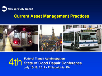 Current Asset Management Practices - Transportation