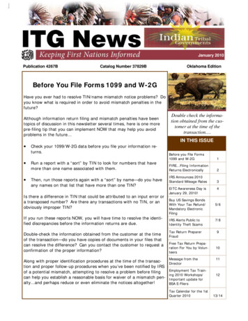 Before You File Forms 1099 And W-2G - IRS