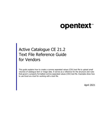OpenText Active Catalogue Text File Reference Guide For .