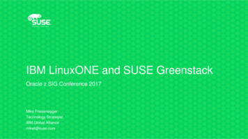IBM LinuxONE And SUSE Greenstack - Zseriesoraclesig 