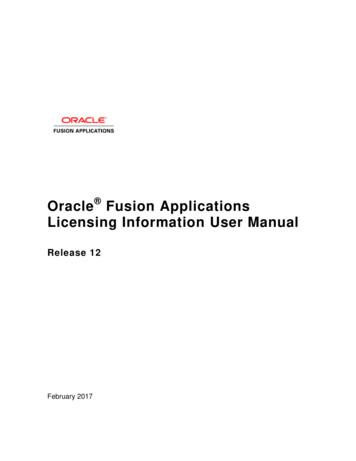 Oracle Fusion Applications Licensing Information User Manual