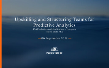 Upskilling And Structuring [Teams] For Predictive Analytics