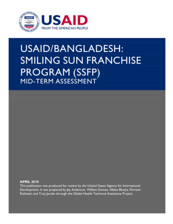 USAID/BANGLADESH: SMILING SUN FRANCHISE 