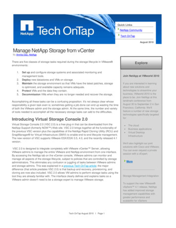 Manage NetApp Storage From VCenter