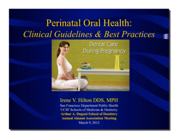 Perinatal Oral Health - University Of The Pacific