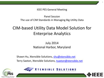 CIM-based Utility Data Model Solution For Enterprise Analytics