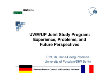 UWM/UP Joint Study Program: Experience, Problems, And .
