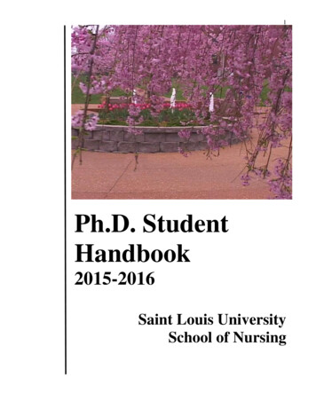 Ph.D. Student Handbook - Saint Louis University : SLU