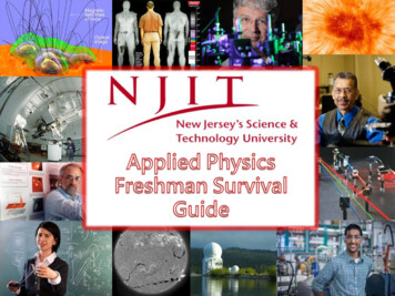 Dear Incoming Freshman, - New Jersey Institute Of 