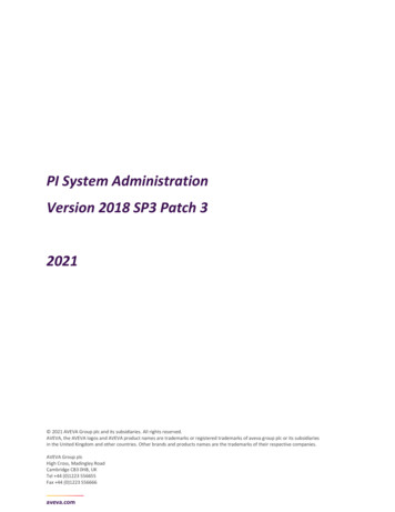 PI System Administration Version 2018 SP3 Patch 3 2021