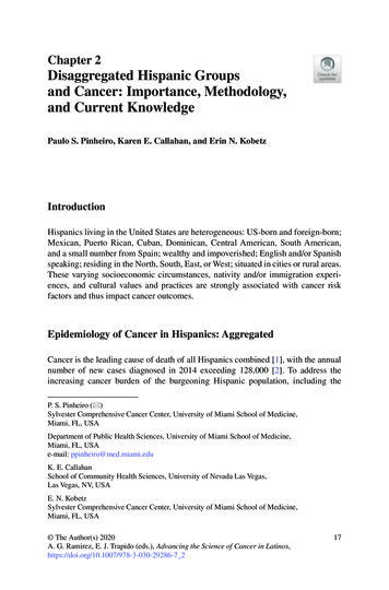 Chapter 2 Disaggregated Hispanic Groups And Cancer .