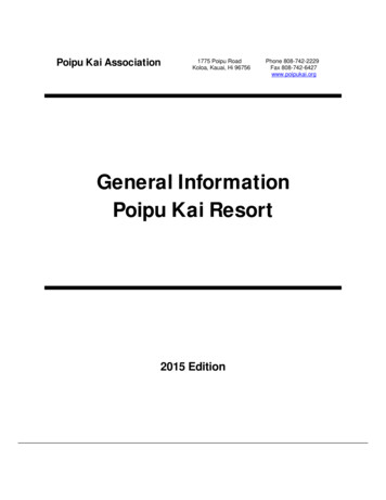 PKA Resort General Information (2015) - Kauai Resort 
