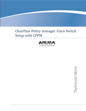 ClearPass Policy Manager Cisco Switch Setup With CPPM