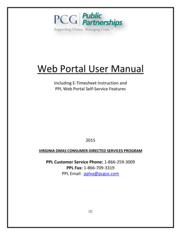 Web Portal User Manual - Public Partnerships, LLC (PPL)
