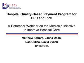 Hospital Quality-Based Payment Program For PPR And PPC